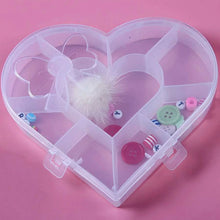Heart - Shaped Plastic Bead Storage Organizer Box (1 Pc) - Justgrabit Inc.