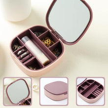 Plastic Jewelry Storage Box with Built - in Mirror & Multi - Section (1 Pc) - justgrabit.in | Just Grab It