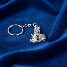 Premium Silver - Finish Metal Bal Krishna Eating Makhan Keychain (1 Pc) - justgrabit.in | Just Grab It