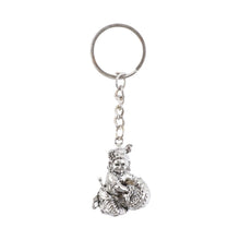 Premium Silver - Finish Metal Bal Krishna Eating Makhan Keychain (1 Pc) - justgrabit.in | Just Grab It