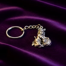 Premium Silver - Finish Metal Bal Krishna Eating Makhan Keychain (1 Pc) - justgrabit.in | Just Grab It