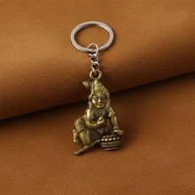 Premium Antique - Gold Metal Bal Krishna Makhan Chor Keychain (1 Pc) - justgrabit.in | Just Grab It