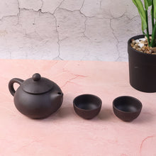 Premium Black Clay / Ceramic Tea Set with Teapot & 4 Cups - justgrabit.in | Just Grab It