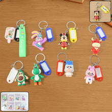 Cartoon Character Keychain with Name Tag (Mix Design, 1 Pc) - justgrabit.in | Just Grab It
