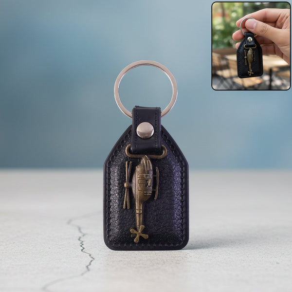 Premium Leather Finish Metal Sword Emblem Keychain (1 Pc) - justgrabit.in | Just Grab It
