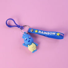 Cute Cartoon Character Keychain with Silicone Strap & Carabiner Clip – 1 Pc - justgrabit.in | Just Grab It