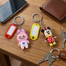 Cartoon Character Keychain with Name Tag (Mix Design, 1 Pc) - justgrabit.in | Just Grab It