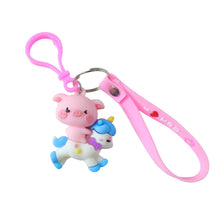 cute pig riding unicorn cartoon keychain (1 pc) - justgrabit.in | Just Grab It