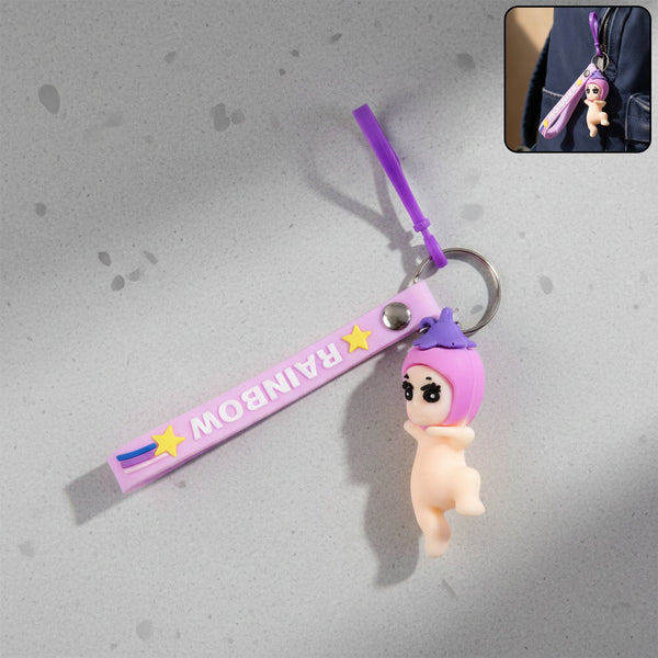 Cute Baby Doll Cartoon Silicone Keychain (1 Pc) - justgrabit.in | Just Grab It