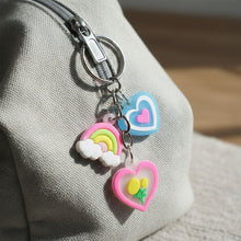 Cute Heart & Rainbow Charm Keychain (1 Pc) - justgrabit.in | Just Grab It