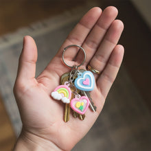Cute Heart & Rainbow Charm Keychain (1 Pc) - justgrabit.in | Just Grab It