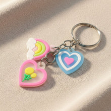 Cute Heart & Rainbow Charm Keychain (1 Pc) - justgrabit.in | Just Grab It