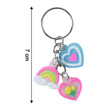 Cute Heart & Rainbow Charm Keychain (1 Pc) - justgrabit.in | Just Grab It