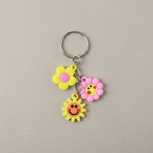 Cute Flower & Smiley Face Cartoon Keychain (1 Pc) - justgrabit.in | Just Grab It