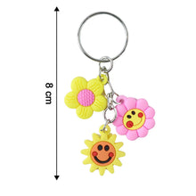 Cute Flower & Smiley Face Cartoon Keychain (1 Pc) - justgrabit.in | Just Grab It