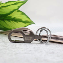 Premium Metal Keychain Carabiner Clip Hook with Dual Key Rings (1 Pc) - justgrabit.in | Just Grab It