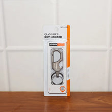 Premium Metal Keychain Carabiner Clip Hook with Dual Key Rings (1 Pc) - justgrabit.in | Just Grab It