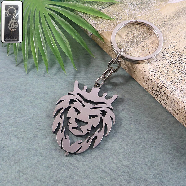 Stylish Metal Lion Head Keychain (1 Pc) - justgrabit.in | Just Grab It