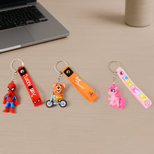 Cute Cartoon Silicone 3D Key Chain with Metal Hook & Strap (Pack of 1) - justgrabit.in | Just Grab It