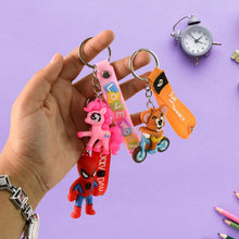 Cute Cartoon Silicone 3D Key Chain with Metal Hook & Strap (Pack of 1) - justgrabit.in | Just Grab It