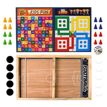 Wooden Board Game Set – Ludo, Snakes & Ladders, and Desktop Football (3 - in - 1) - justgrabit.in | Just Grab It