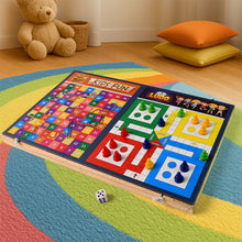 Wooden Board Game Set – Ludo, Snakes & Ladders, and Desktop Football (3 - in - 1) - justgrabit.in | Just Grab It
