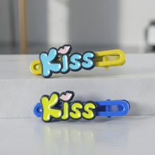 Cute “Kiss” Text Hair Clip Set (2 Pc) - justgrabit.in | Just Grab It