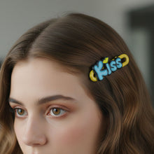 Decorative “Kiss” Text Hair Clip Set (4 Pc) - justgrabit.in | Just Grab It