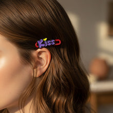 Decorative “Kiss” Text Hair Clip Set (4 Pc) - justgrabit.in | Just Grab It