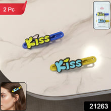 Cute “Kiss” Text Hair Clip Set (2 Pc) - justgrabit.in | Just Grab It
