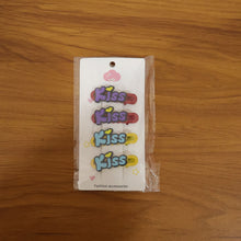 Decorative “Kiss” Text Hair Clip Set (4 Pc) - justgrabit.in | Just Grab It
