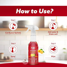 Pollic kadam Concentrated Kitchen Surface Cleaner Refill Kit with Spray Bottle - justgrabit.in | Just Grab It