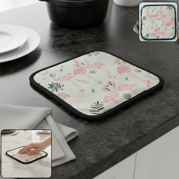 Printed Kitchen Pot Holder Heat Resistant Mat (20×20 Cm) - justgrabit.in | Just Grab It