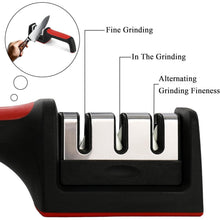 3 Stage Knife Sharpener Tool with Ergonomic Handle (1 Pc) - justgrabit.in | Just Grab It