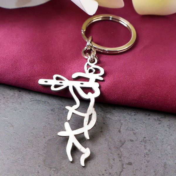 Divine Krishna Flute Design Metal Keychain (1 Pc) - Justgrabit Inc.