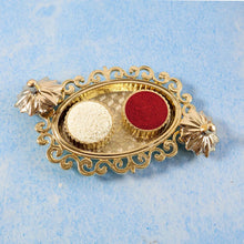 Decorative Double Kumkum Dish with Ornate Tray (1 Pc) - justgrabit.in | Just Grab It