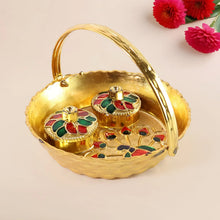 Peacock Meenakari Pooja tray - (1 Pc) - justgrabit.in | Just Grab It