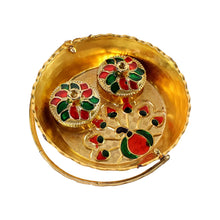 Peacock Meenakari Pooja tray - (1 Pc) - justgrabit.in | Just Grab It