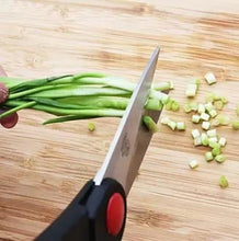 Kitchen Knife Set with Wooden Block and Scissors, Chhari (5 pcs, Black) - justgrabit.in | Just Grab It