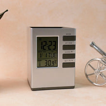 Multifunction Cube Digital Desk Clock with Pen Holder (1 Pc) - Justgrabit Inc.