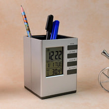 Multifunction Cube Digital Desk Clock with Pen Holder (1 Pc) - Justgrabit Inc.