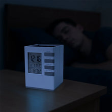 Multifunction Cube Digital Desk Clock with Pen Holder (1 Pc) - Justgrabit Inc.