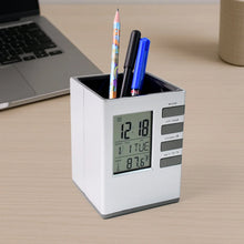Multifunction Cube Digital Desk Clock with Pen Holder (1 Pc) - Justgrabit Inc.