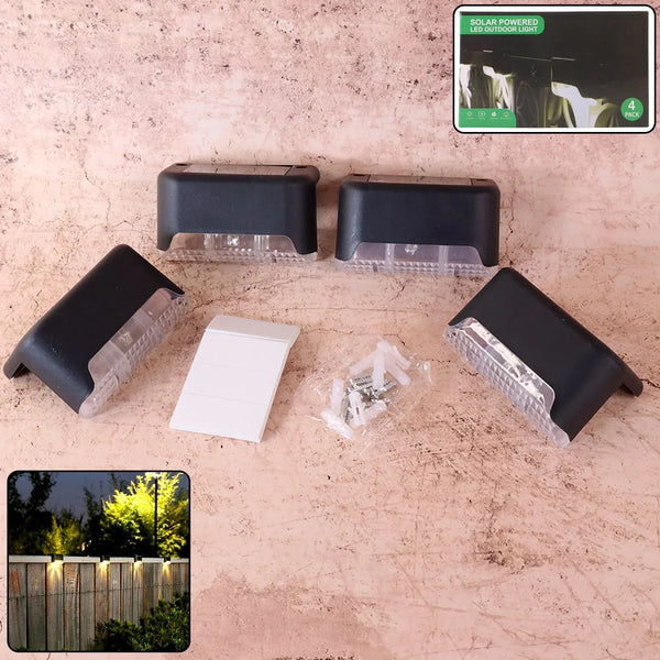 4 - Piece Solar Waterproof Garden, Stair & Railing Lights - Justgrabit Inc.