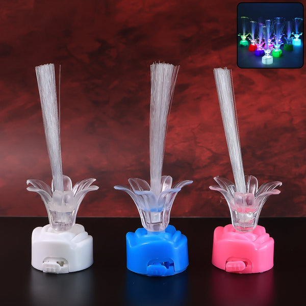 Multi - Color LED Fiber Optic Flower Night Lamps (Mix Color / 3 Pc) - justgrabit.in | Just Grab It