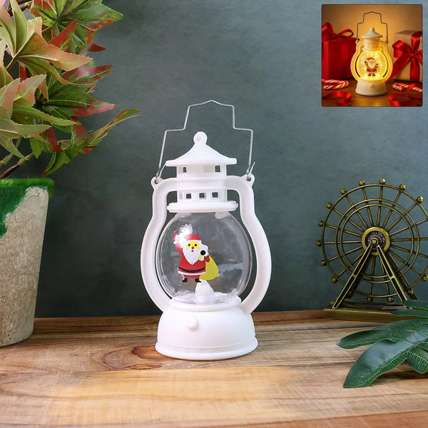 Mini LED Decorative Lantern with Santa Figurine & Handle (1 Pc) - justgrabit.in | Just Grab It