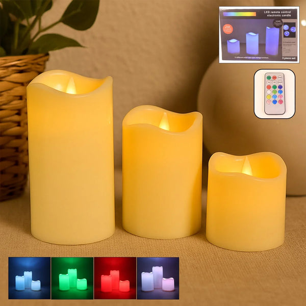 Premium 3 Piece LED Flameless Candle Set with Remote Control - Justgrabit Inc.