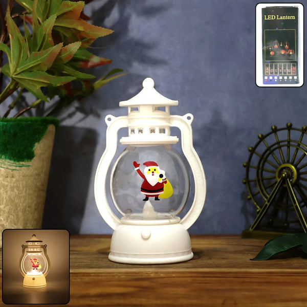 Mini LED Decorative Lantern with Santa Figurine (1 Pc) - justgrabit.in | Just Grab It