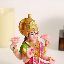 Beautiful Decorative Lakshmi Mata Idol Sitting on Lotus (1 Pc) - Justgrabit Inc.