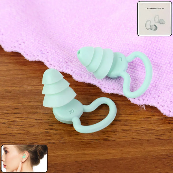 Premium Layered Silicone Noise Reduction Earplugs (1 Pair) - justgrabit.in | Just Grab It
